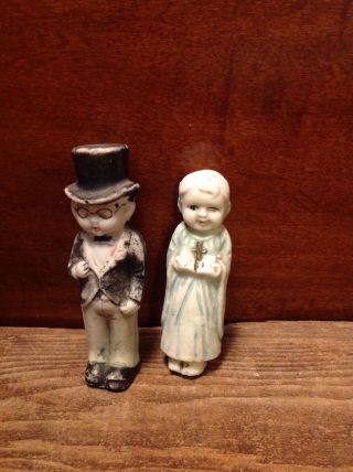 Vintage Collectible Made In Japan Ceramic Porcelain Miniature Bisque Dolls