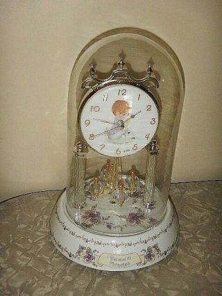 Precious Moments Porcelain Anniversary Clock " I Believe In Miracles "