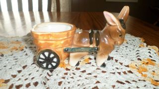 Vintage Burrow/ Donkey Pulling Cart Ceramic Planter