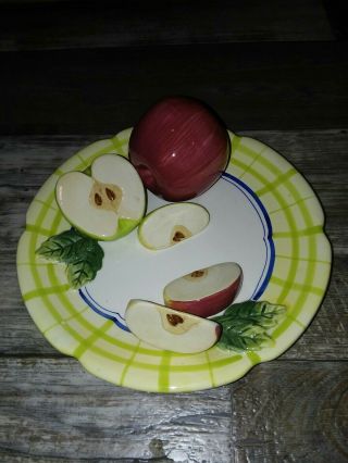 Vintage Bella Casa By Ganz 3 - D Apple Fruit Plate
