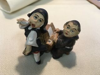 Vintage Nun And Monk At The Piano Figurine