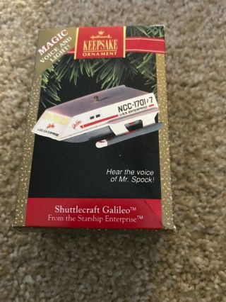 Hallmark 1992 Keepsake Ornament Shuttlecraft Galileo Voice/light W/ Box