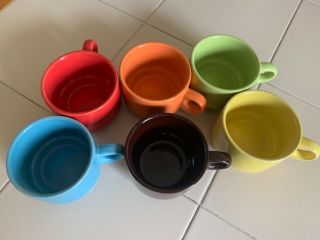 Set Of 6 Pier 1 Imports Coffee Mug Tea Cup Stoneware Multiple Colors