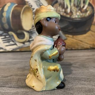 Vintage African American Porcelain 4” Child Figurine Shepherd Christmas Wise Men 2