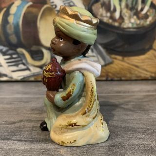 Vintage African American Porcelain 4” Child Figurine Shepherd Christmas Wise Men 4