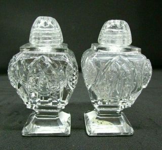 Vintage Czech Cut Crystal Salt & Pepper Shakers