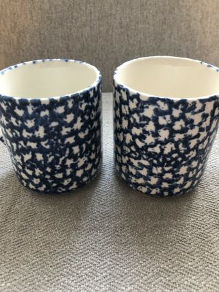 Gibson Housewares China Blue Spongeware Mugs - Set Of 2