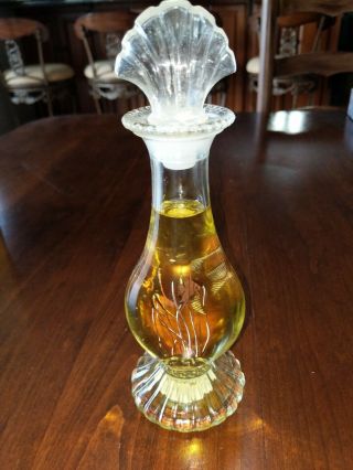 Vintage Avon Glass Bottle Seashell Stopper Angel Fish Ocean Sea Fantasy Bud Vase