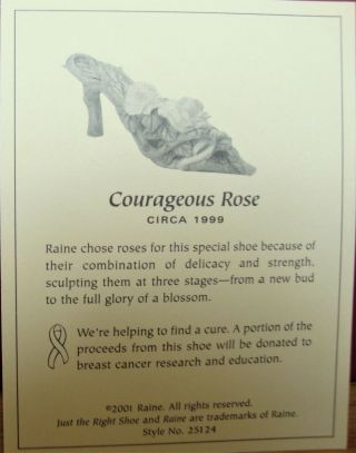 Just The Right Shoe - Courageous Rose,  2000 Breast Cancer shoe 5
