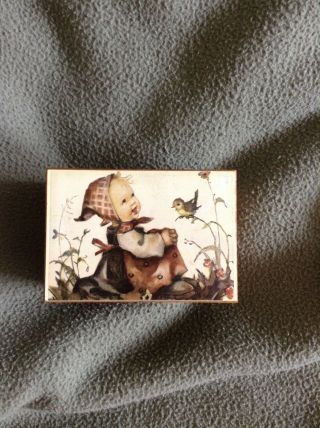 Reuge Music Box With Hummel Style Young Girl - Plays Edelweiss -