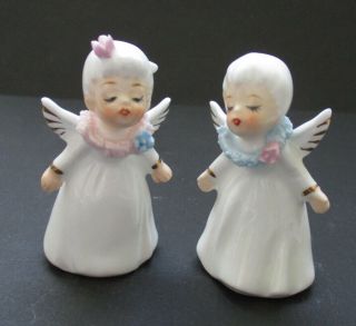 Bone China Miniature Kissing Angel Figurines - Napco