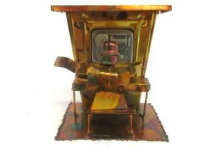 Vintage Sankyo Copper Tin Man Music Box Wind Up Entertainer