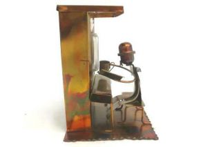 Vintage Sankyo Copper Tin Man Music Box Wind Up Entertainer 2