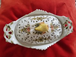 Vintage Italian Porcelain Candy Dish With Lid