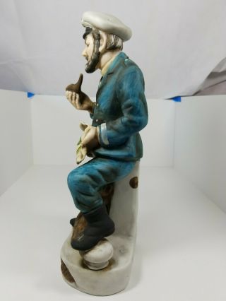 Vintage Collectible Captain Sailor Sea Painted Art Figurine 3 w/ Map Pipe Anchor 4