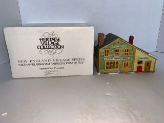 Department 56 England Village Nathaniel Bingham Fabrics And Post Office 1986