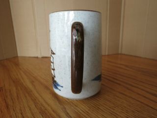 Vintage Stoneware Coffee Mug Nautical Sailing Seagulls Speckled Japan Otagiri 4