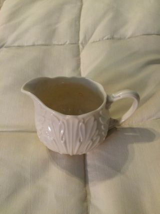 Vintage Usa Lenox Cream Fine Porcelain China Leafed Creamer Cup Pitcher Vase