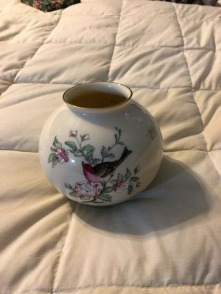 Usa Lenox Fine Porcelain Serenade Pink White Blossom Floral Round Vase Bowl