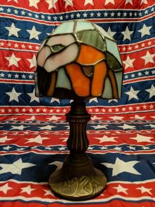 Vintage Stain Glass Candle Holder Lamp