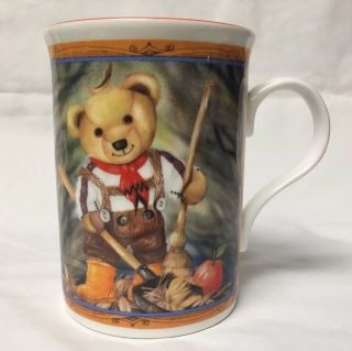 Crown Trent Fine Bone China Coffee Mug Cup England Teddy Bear - Collectible