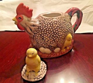Cute Colorful Chicken Tea Pot Country Kitchen Decor Wcl Pottery