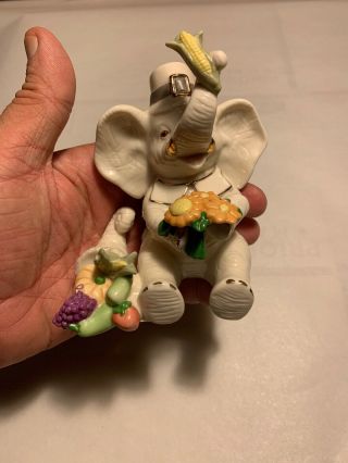 Adorable Lenox Pachyderm Pilgrim Elephant Figurine Perfect For Thanksgiving