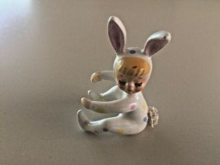 Vintage Napco Easter Bunny Girl Candle Hugger