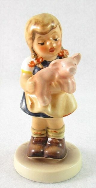 Hummel Goebel Pigtails 3 - 5/8 " Girl With Pig Figurine 2052 Club Tmk7