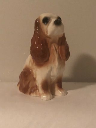 Vintage Ceramic Brown / White Dog Planter Approx 7” Tall