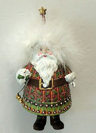 Dept 56 Krinkles Dash Away Santa Ornament Furry Hat & Doves Patience Brewster