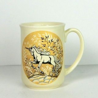 Vintage Unicorn Mug Handpainted Stoneware Coffee Cup Otagiri Japan