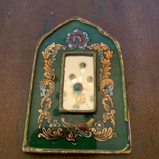 Vintage Decorative Small Reverse Painted Glass And Mirror Wall Decor