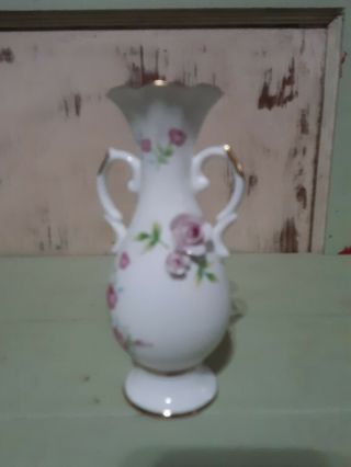 Vintage Towle Bone China Pink Floral Bud Vase