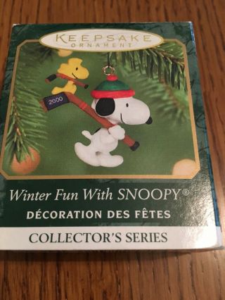 Hallmark Keepsake Ornament Winter Fun With Snoopy 3 In The Miniature Series