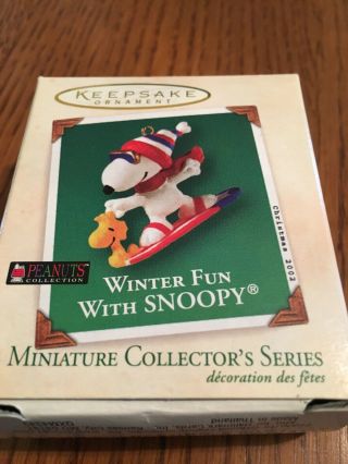 Hallmark Keepsake Ornament Winter Fun With Snoopy 5 In The Miniature Series