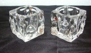 Partylite Glacier Ice Cube Tealight / Votive Candle Holders - Set Of 2