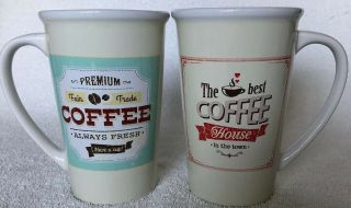 Set Of 2 Oversized 20 Oz Coffee Mug Cup Boston Warehouse Trading Corp 6.  25” Tall