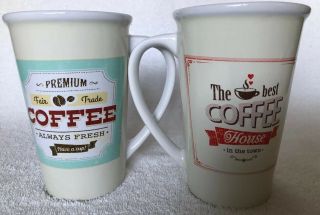 Set Of 2 Oversized 20 Oz Coffee Mug Cup Boston Warehouse Trading Corp 6.  25” Tall 5