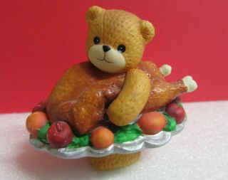 Lucy & Me Turkey On A Platter Thanksgiving Festive Holiday Enesco Figurine