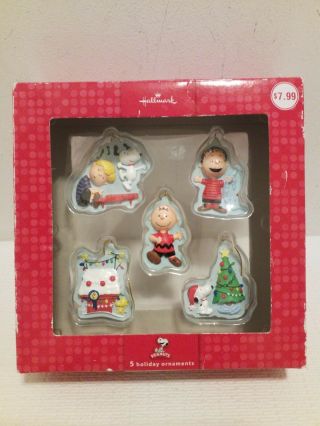 Hallmark Peanuts Holiday Ornaments Set Of 5 Christmas Snoopy Charlie Brown