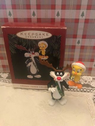 Hallmark Sylvester And Tweety Bird 1993 Looney Tunes Christmas Ornaments