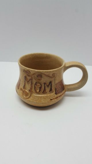 Pottery Craft Usa " Mom " Embossed 12oz.  Coffee Mug Cup