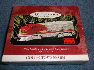 1997 Hallmark Keepsake Ornament 1950 Santa Fe F3 Diesel Locomotive By Lionel Trn