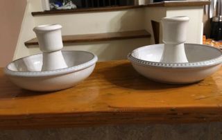 Haganas Candle Stick Holders Keramik Pottery Set Of 2 2