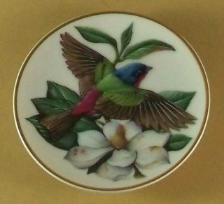 Mini Songbirds Of The World Painted Bunting Plate Franklin Porcelain Charming