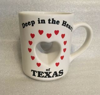 Papel Deep In The Heart Of Texas Cut Out Heart Coffee Tea Cup Mug Souvenir