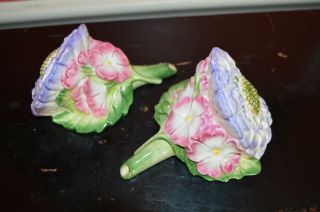 Fitz And Floyd Essentials Spring Fling Floral Purple Flower Salt And Pepper Set