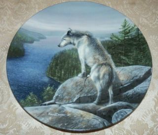 Vintage 1987 Knowles The Silent One Grey Wolf & Pups Plate Kevin Daniel W/coa