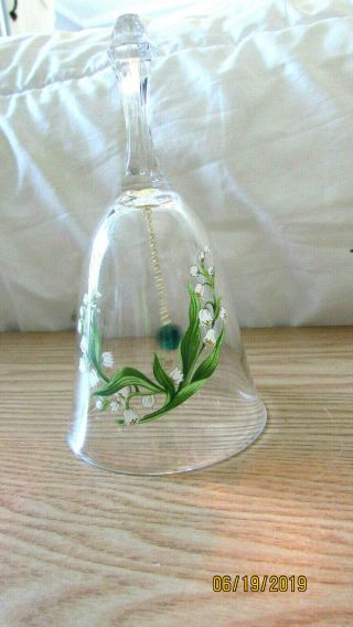 Avon Lily Of The Valley 24 Full Lead Crystal (may) Clear Glass Bell